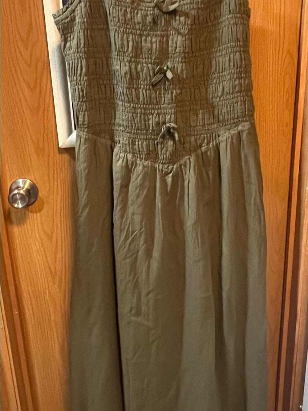 American Eagle Olive Green Women’s Smocked Maxi Dress